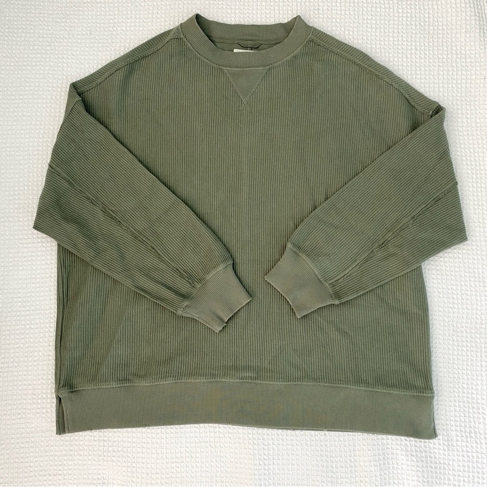 Aerie Big Chill Textured Sweatshirt Large - Picture 2 of 8